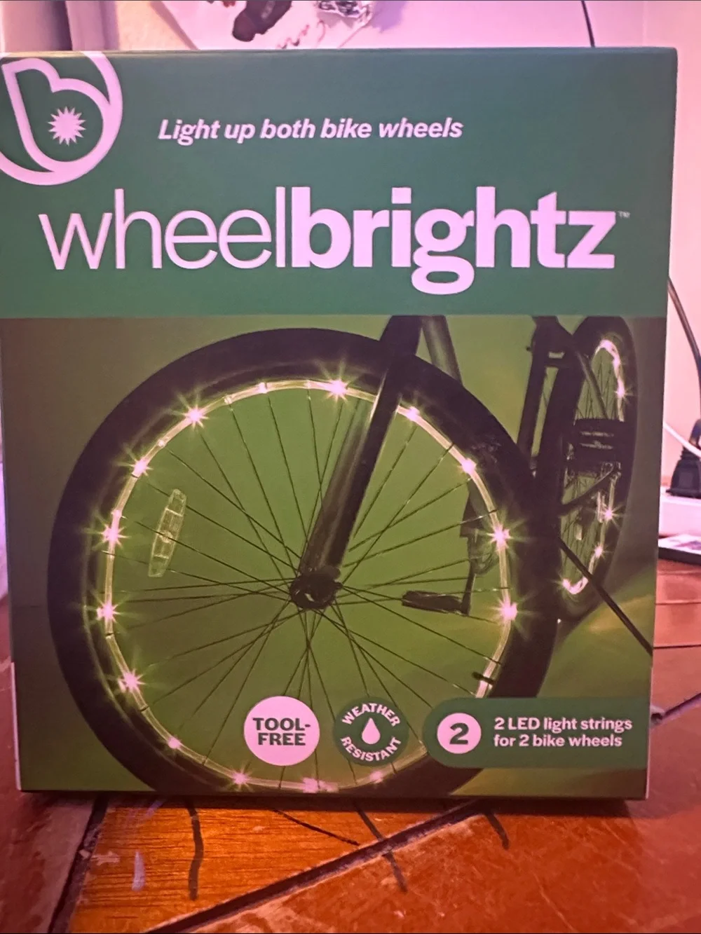 Green LED Bike Wheel Light Strings (Set of 2)